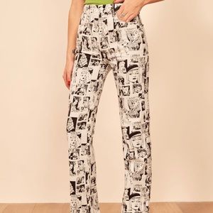 Reformation Comic Print Pants